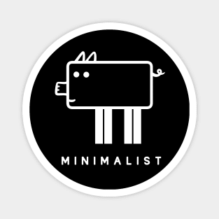 Geometrical, minimalist design for pig fans in white ink Magnet